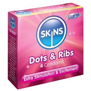 SKINS DOTS AND RIBS CONDOMS 4S